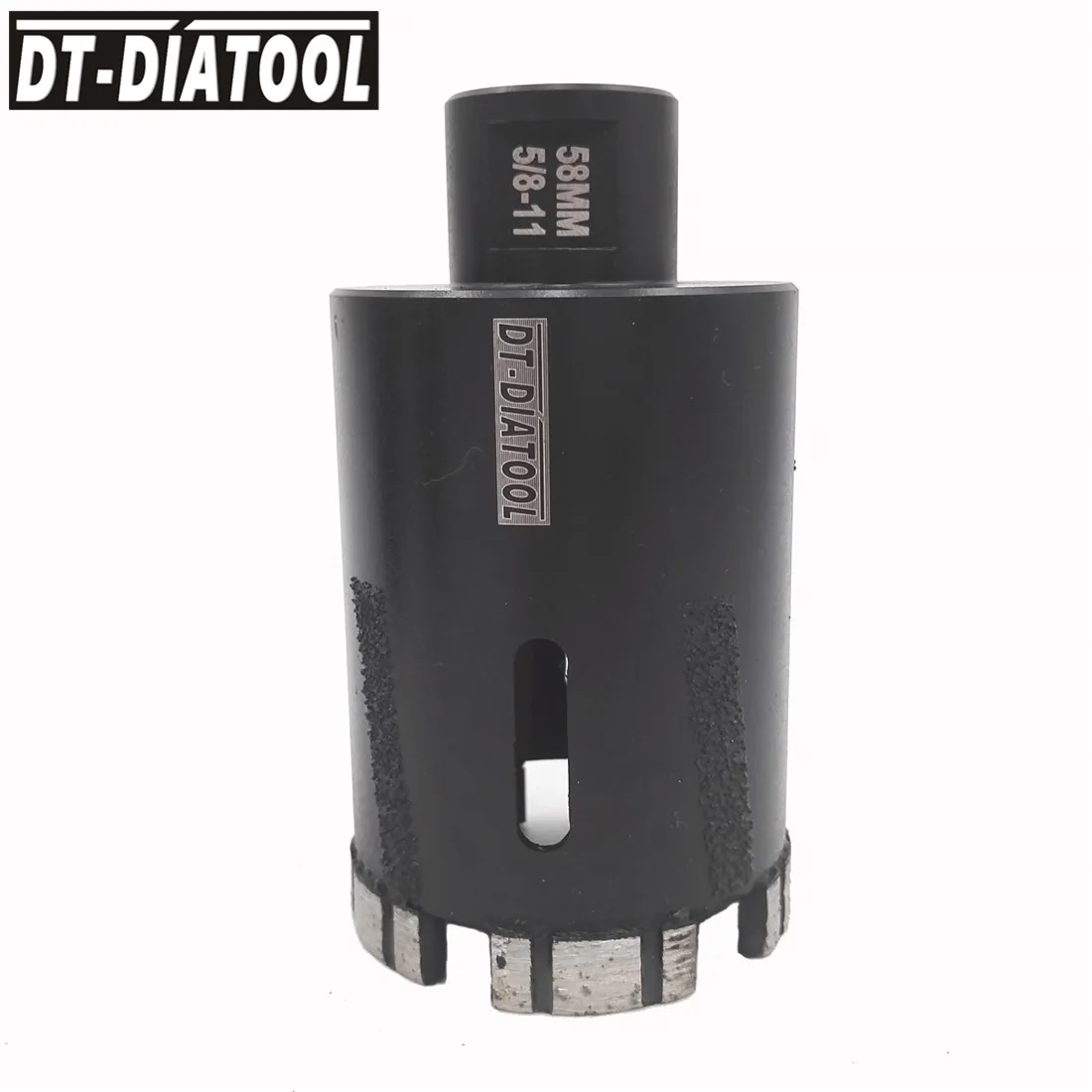 DT-DIATOOL 1pc 5/8-11 Thread Dia 58mm Laser Welded Diamond Dry Drilling Core Bits Hard Granite Marble Nature Stone Hole Saw