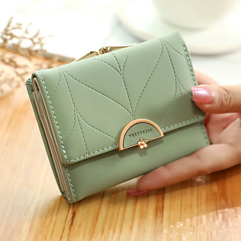 Brand New Wallets Fashion Women Wallets Multi-Function High Quality Small Wallet Purse Short Design Three Fold Coin Purse