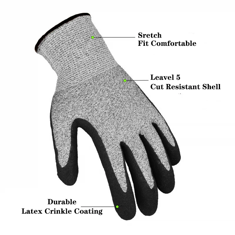 절단 방지 장갑, 우수한 그립 코팅 통기성 작업 장갑, 정원 자동차 정비사 다목적에 이상적입니다.