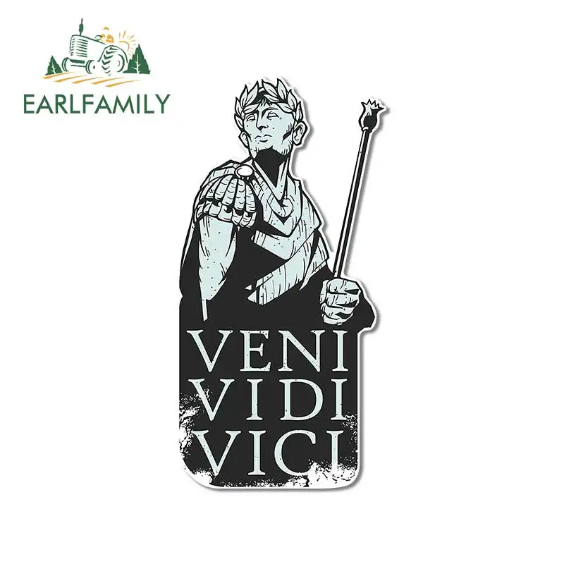 

EARLFAMILY 13cm x 6.8cm for Veni Vidi Vici Julius Caesar Car Stickers Scratch-Proof Air Conditioner Decal Personality Graphics