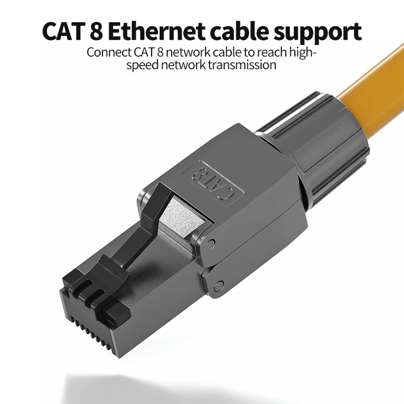 Cat8 Cat7 الصناعية موصِّل إيثرنت RJ45 محمية المجال التوصيل أداة مجانية وحدات Conector 23/24 AWG