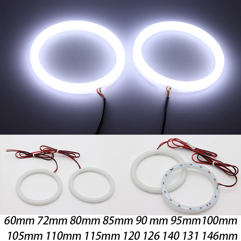 60mm 72mm 80mm 85mm 90mm 95mm For BMW E46 E36 E38 E39 E90 126mm 140mm 131mm 146mm 158mm White circle light Cotton angel eyes kit