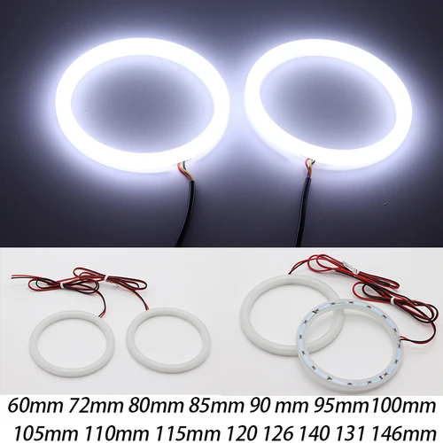 Imagen 1 del producto Kit de ojos de Ángel de algodón con luz circular blanca, 60mm, 72mm, 80mm, 85mm, 90mm, 95mm, 126mm, 140mm, 131mm, 146mm, 158mm, para BMW E46 E36 E38 E39 E90