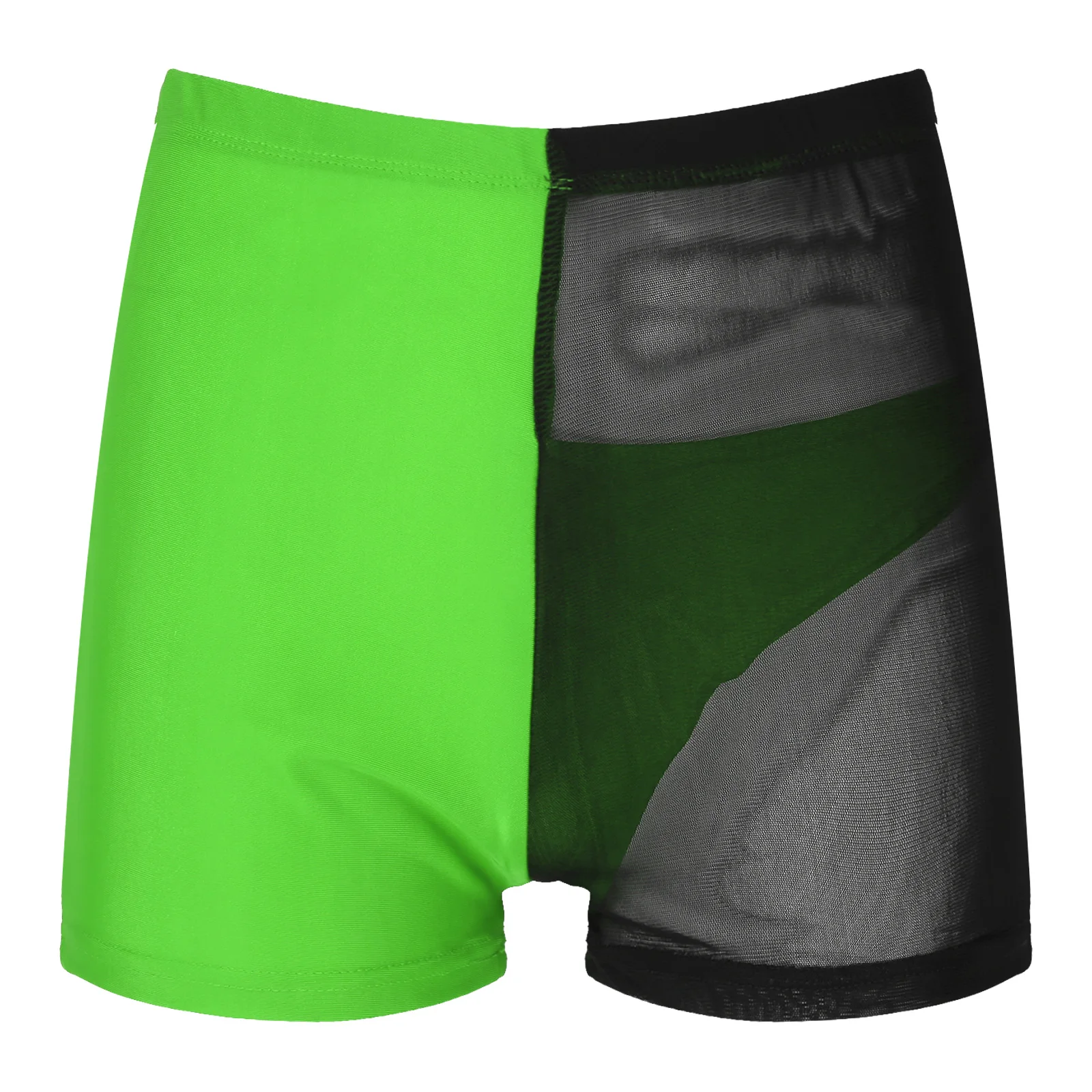 

Женские цветные шорты с высокой талией, прозрачные сетчатые Лоскутные шорты, эластичный пояс, трусы, сексуальный купальник, пляжная одежда