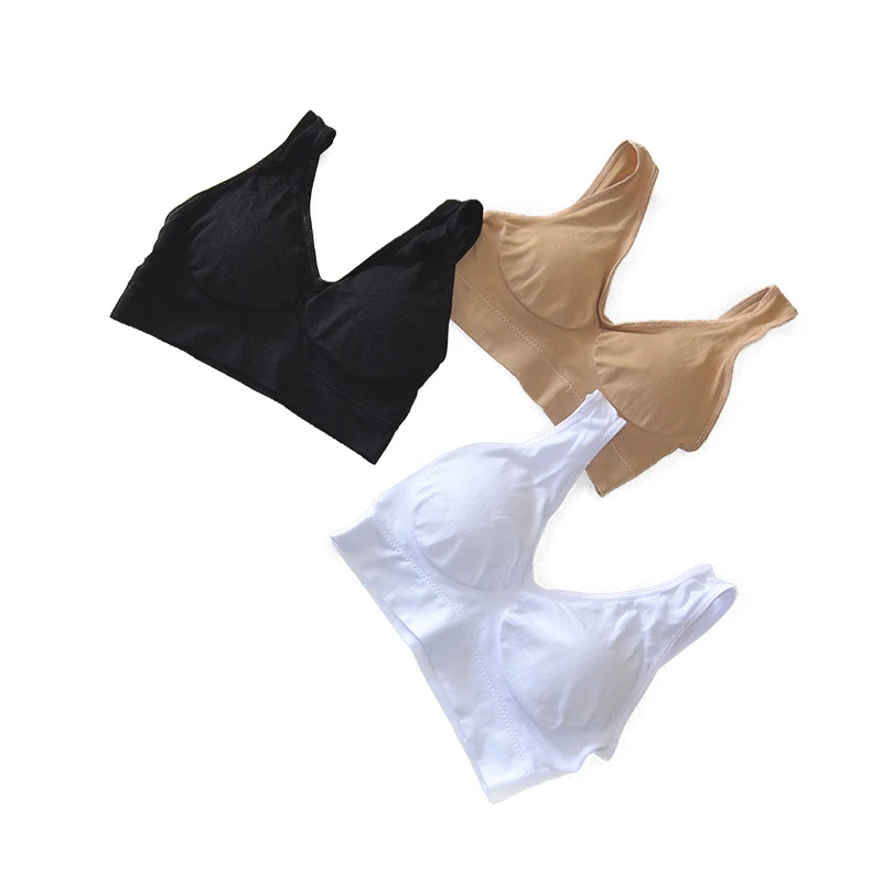 S-4XL 3ks/sada sexy aktivní podprsenky s odnímatelnou vložkou bezešvé push-up dámské spodní prádlo plus size bez rukávů fitness podprsenka tvarující postavu - náhled 4