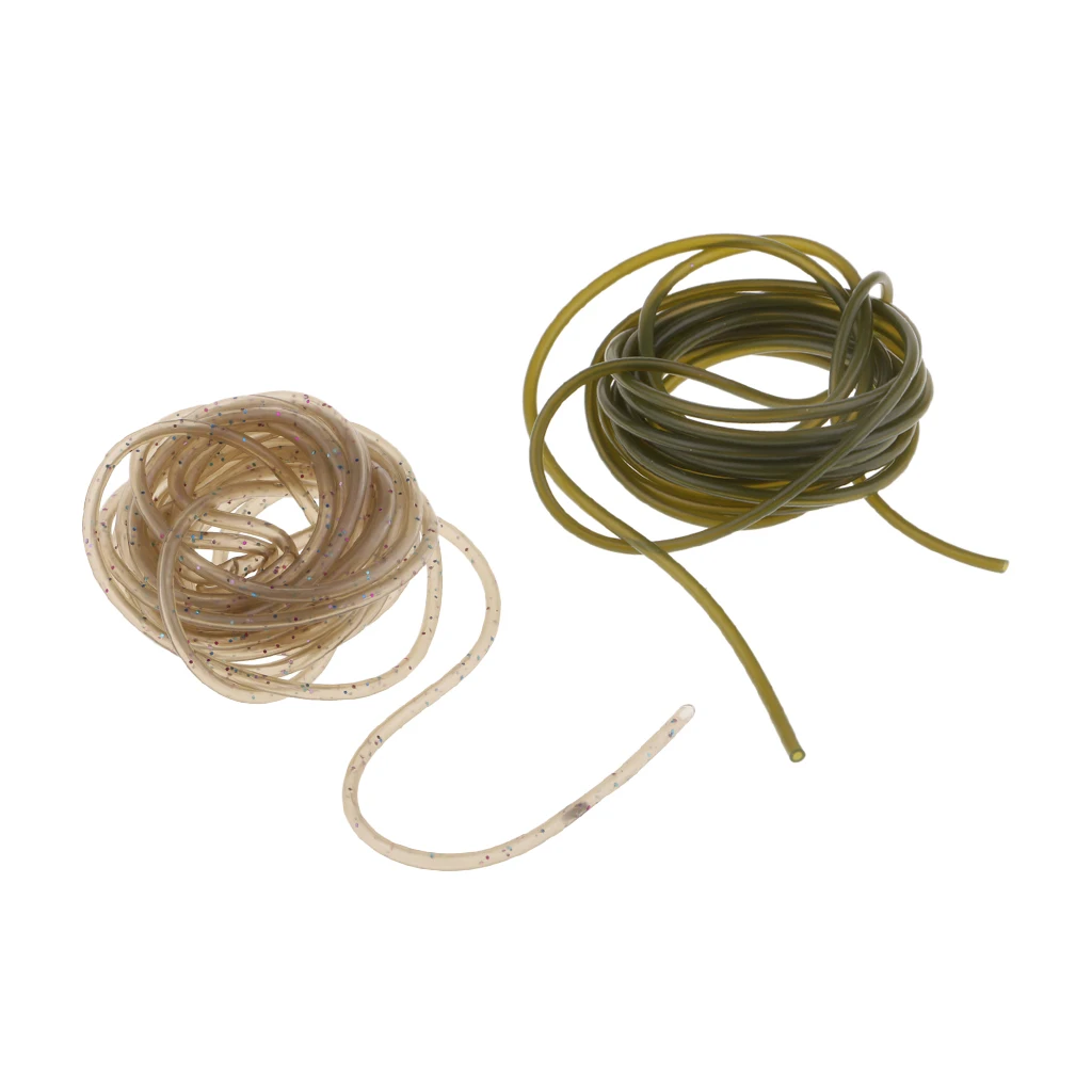 2M Soft Rubber Carp Fishing Hook Sleeve Tube Hair Rig Lines Aligner Connector Protect Knots Rig Terminal Tackles Accessory Pesca