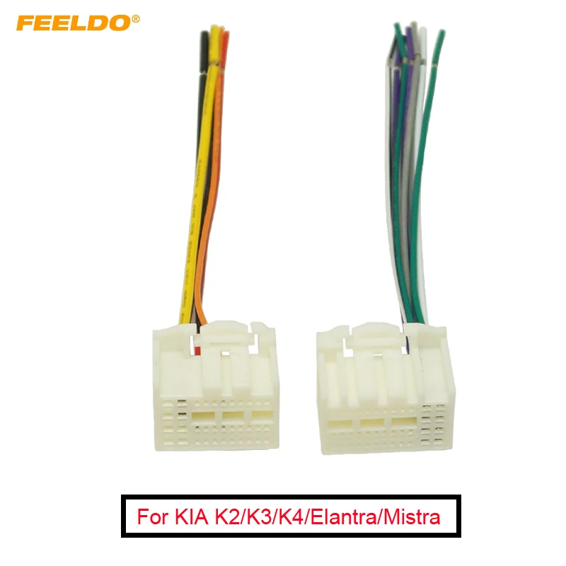 

FEELDO 5Pcs 35Pin Car Stereo Wire Harness Adapter Connector Plug Into Radio For KIA K2/K3/K4/Elantra/Mistra/Tucson (16~17)