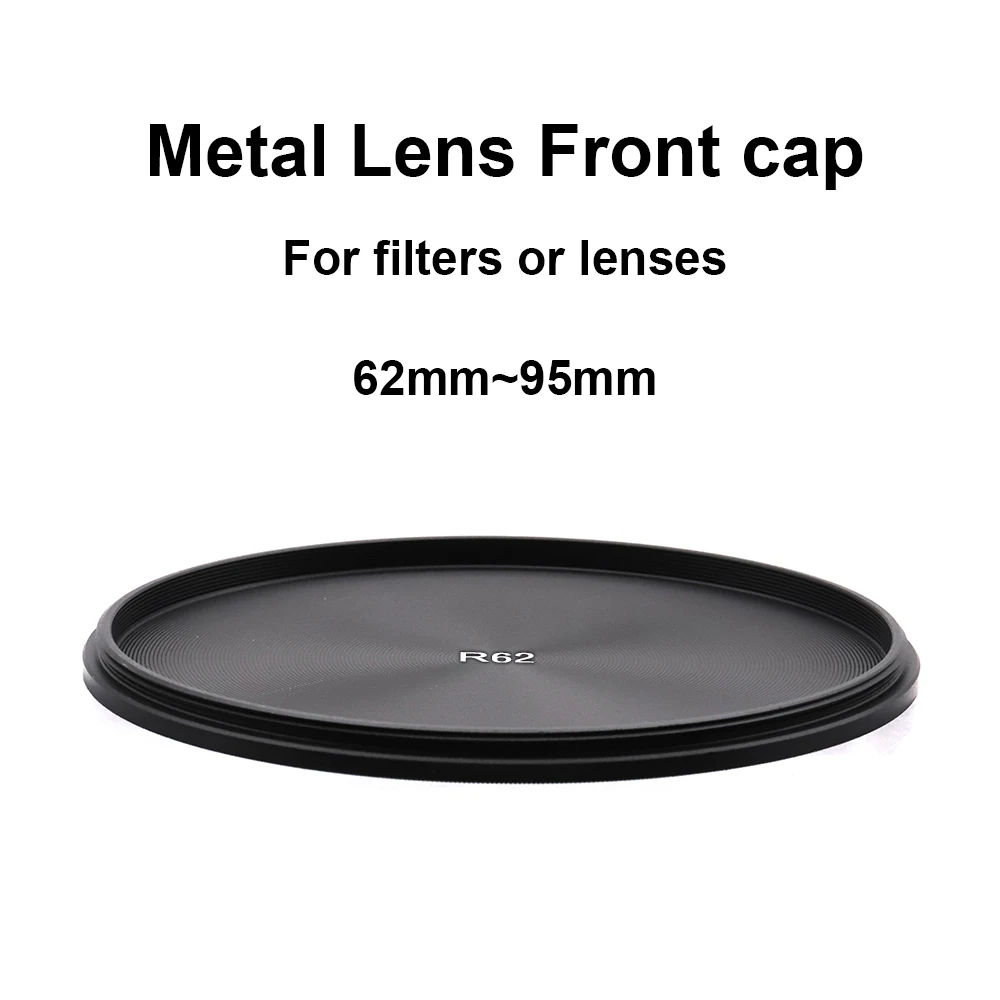 Metal Lens Filter Front Cap Cover Lid Aluminum Alloy Screw-in Universal for 62mm 67mm 72mm 77mm 82mm 86mm 95mm