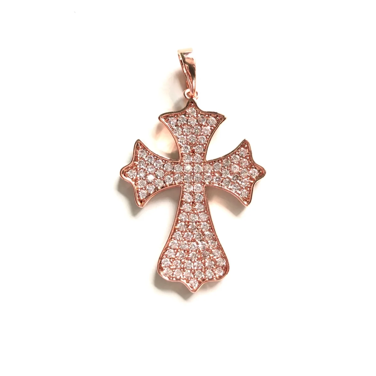 5pcs Cross Charm Pendant for Women Bracelet Making Religious Men Necklace Bling Zirconia Paved Handmade Jewelry Accessory Supply