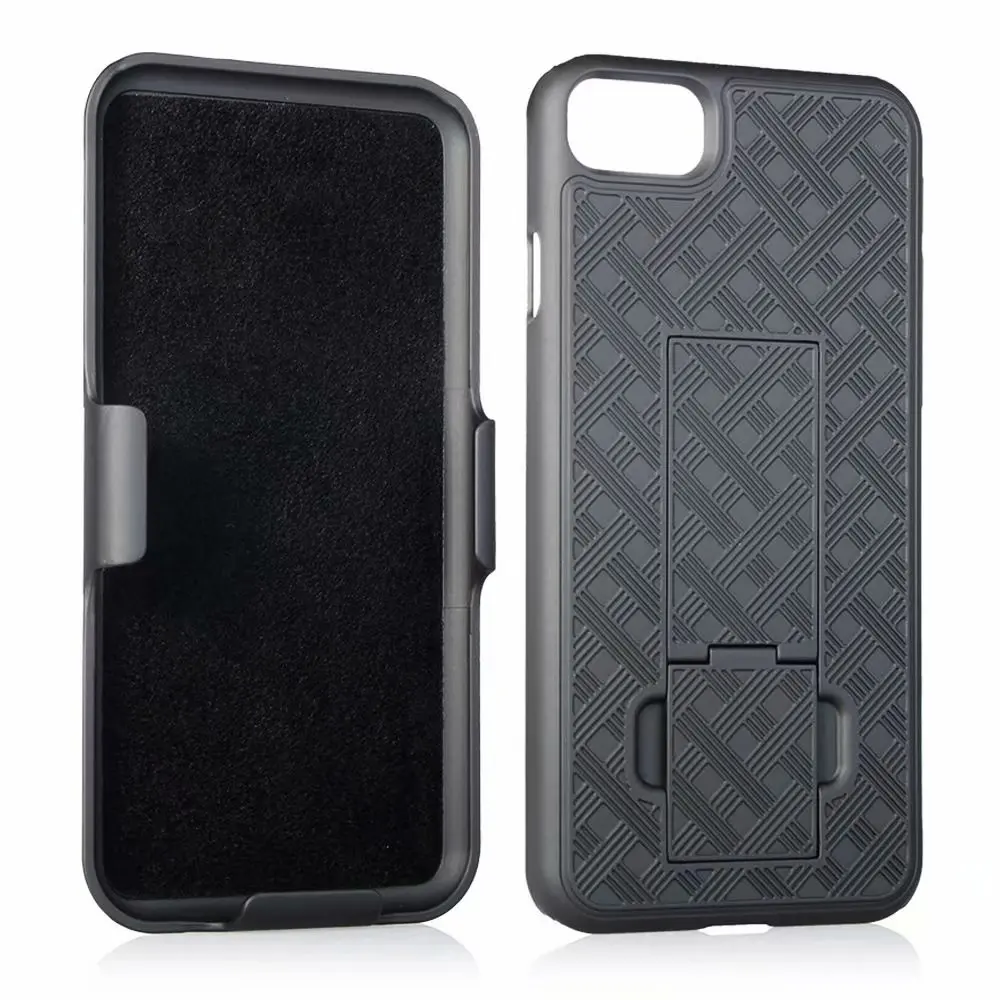 Woven 2 in 1 Hybrid Hard Shell Holster Combo Case With Kickstand & Belt Clip For NEW iPhone SE 2020 2022 SE2 SE3