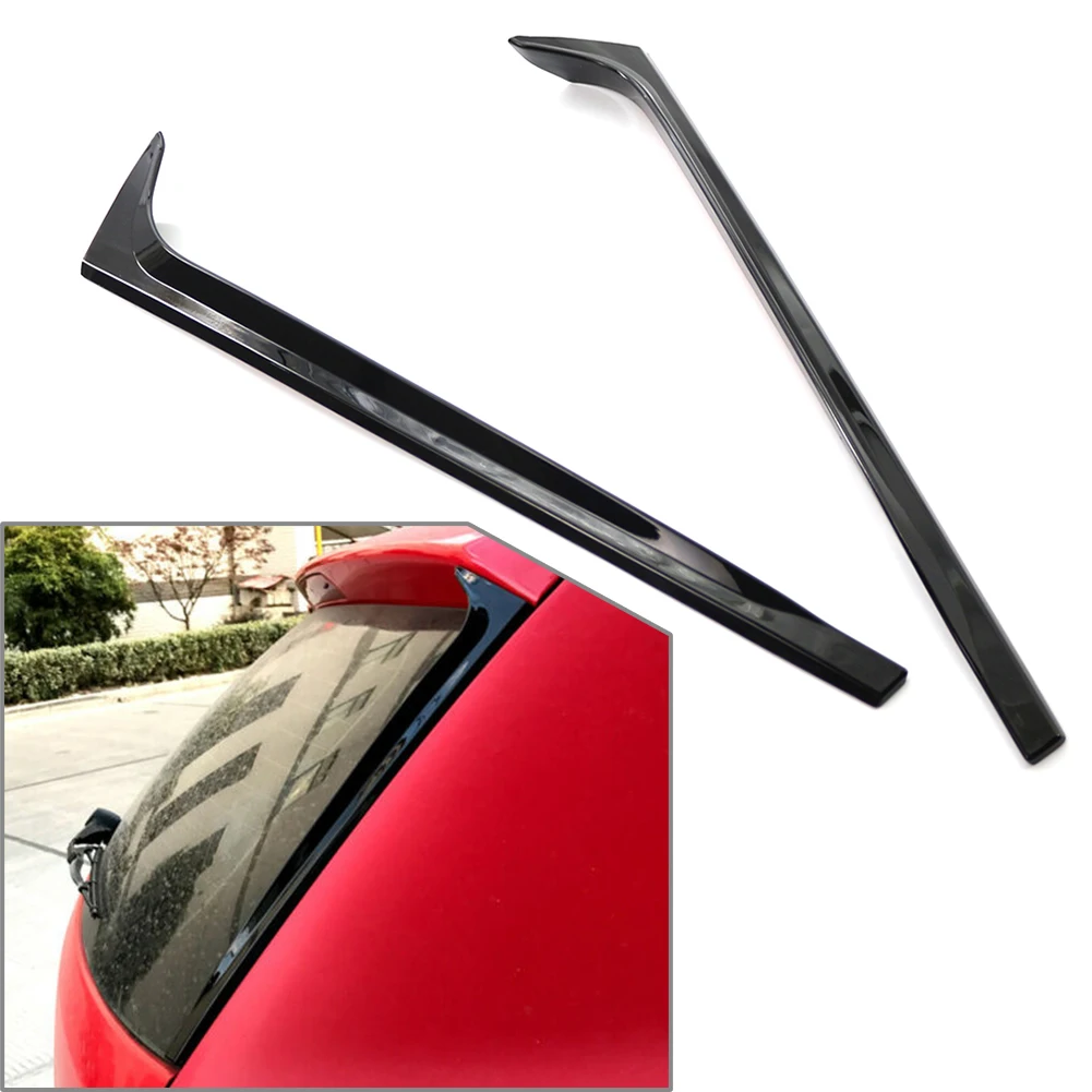 

2pcs Car Rear Window Side Spoiler Canard Splitter Trim Decoration For VW Polo MK5 2011 2012 2013 2014 2015 2016 2017 ABS Plastic