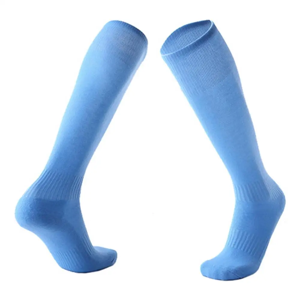 

Solid color Adult Kids Professional Sports Soccer Socks Colorful Long Stocking Knee High Football volleyball breathable kid Sock