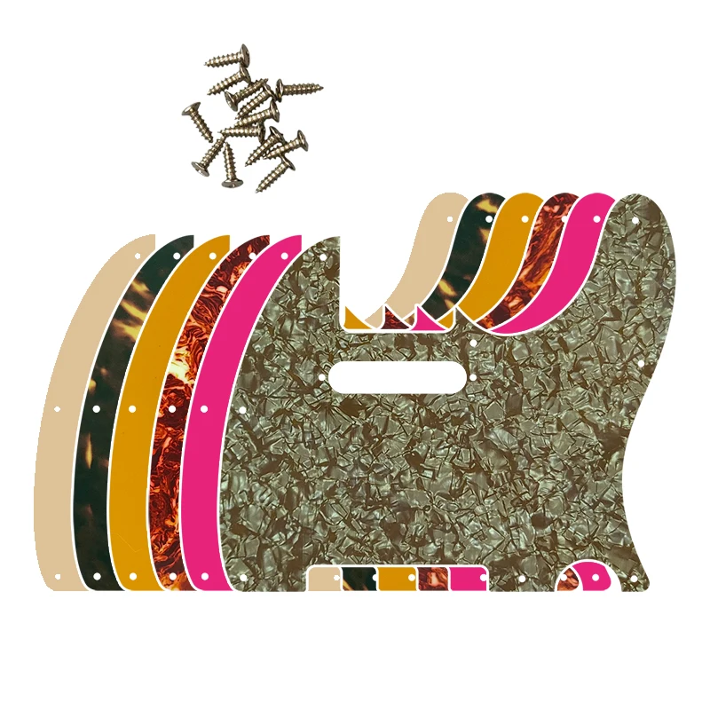 Pleroo Guitar Parts - For USA / Mexico FD 8 Screw Holes Standard Tele Guitar Pickguard Scratch Plate Replacement Flame Pattern