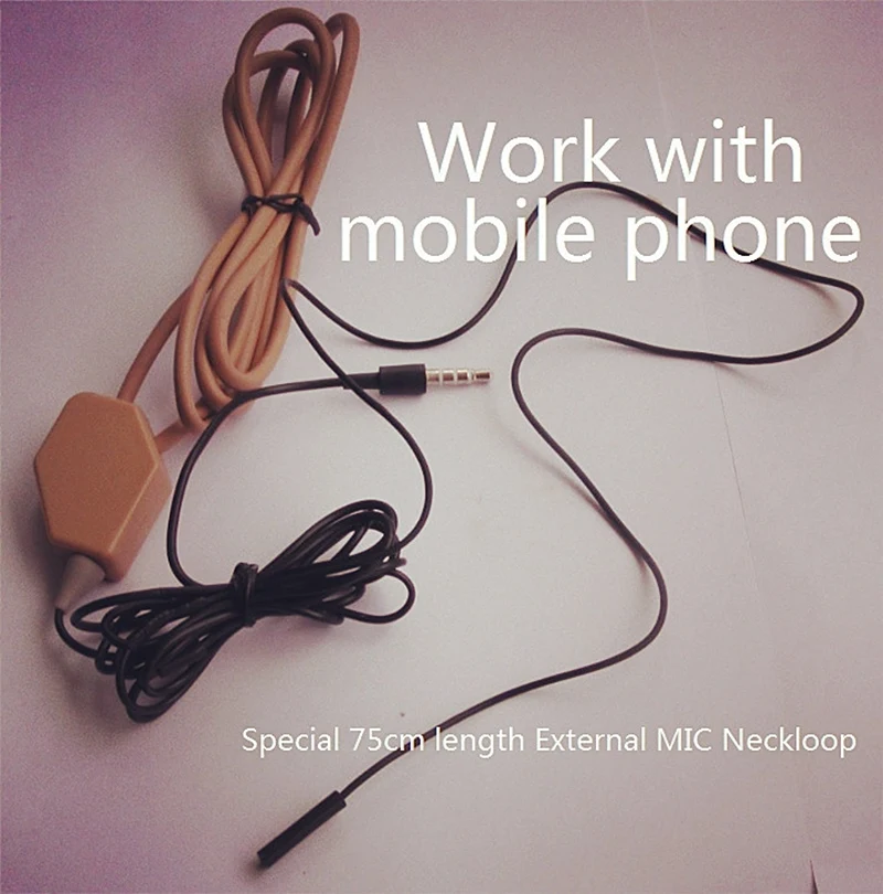 3.5mm Standard Wire Neckloop For Cell Phone Work With Wireless earpiece Mini Earbud Invisible Earphone Headsets