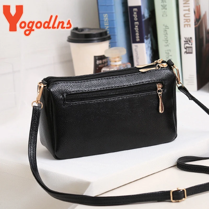 Yogodlns Vintage Crossbody Bag For Women PU Leather Shoulder Bag Multifunction Messenger Bag New Small Lady Handbag Bolso