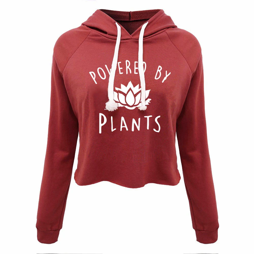 

Power by plants Thin Sweatshirt Women Lady crop top Sexy