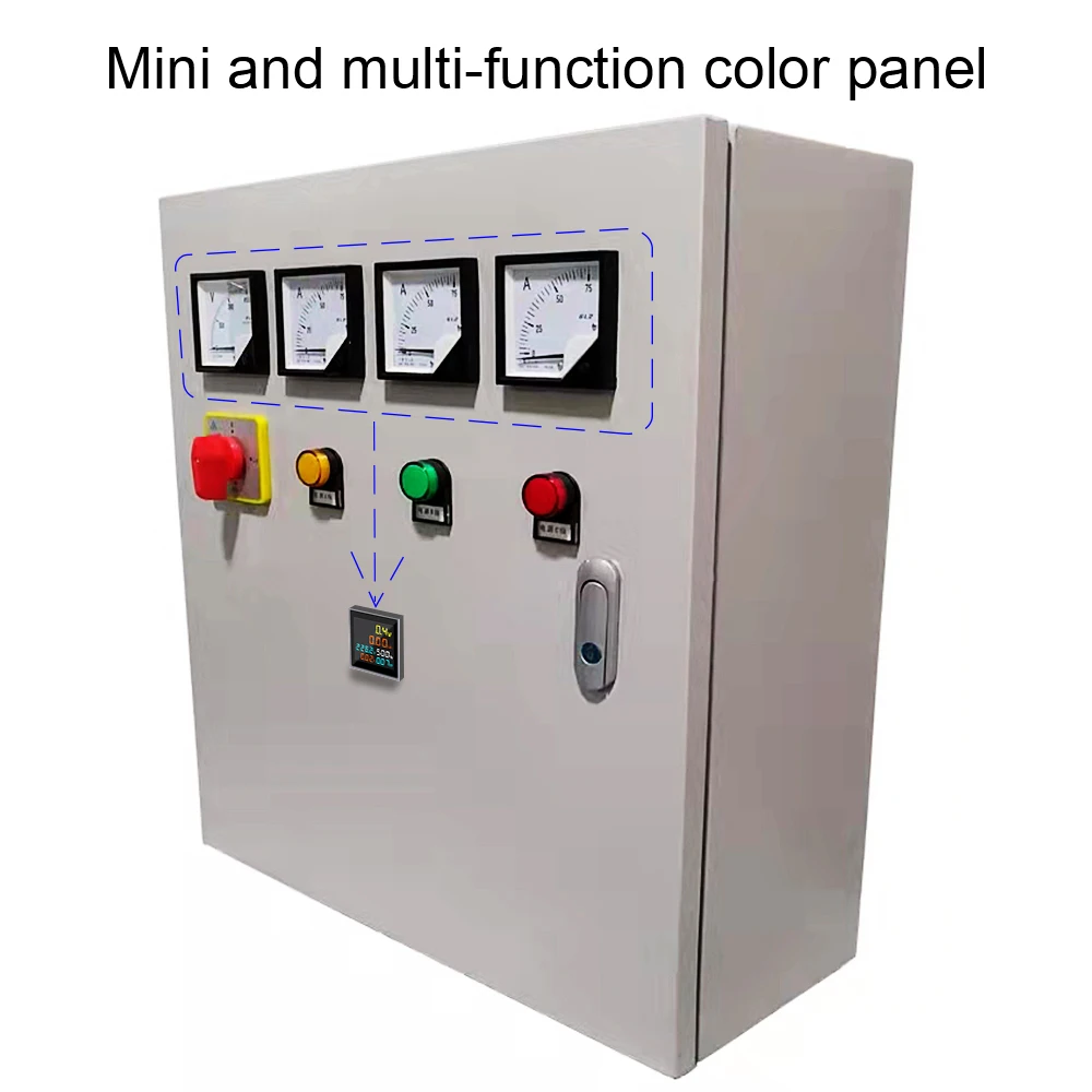 D48-2058 Din-Rail Multi Function Digital Meter 6 in 1 AC 50-300V Voltmeter Ammeter LCD Display Voltage KWH Power Energy Meter