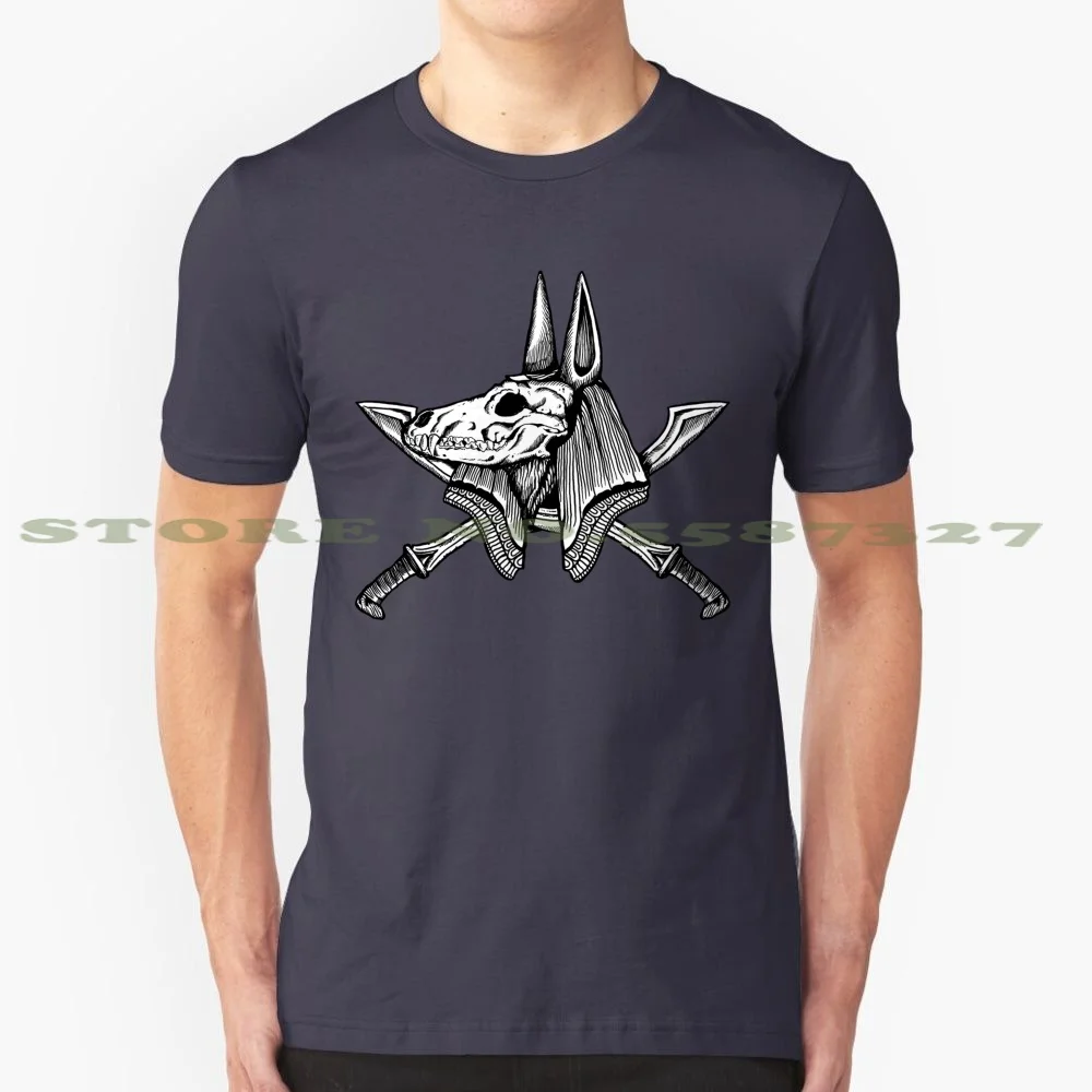 Anubis 100% Cotton T-Shirt Khopesh Sword Egypt Egyptian Jackal Crossbones Skull And Bones Jolly Roger Pharaoh Mummy Anubis