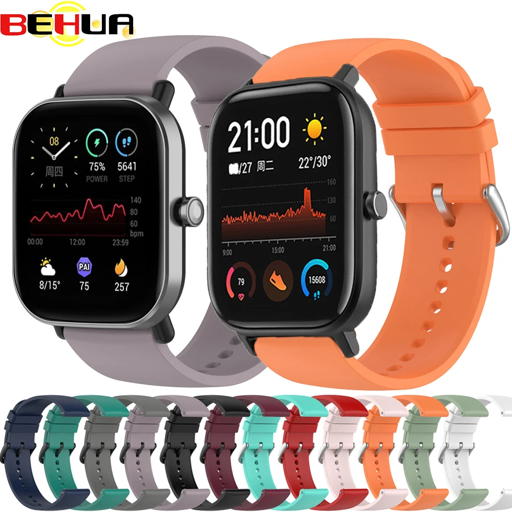 Behua pulseira para realme relógio 2 pro s smartwatch pulseira de silicone para huami amazfit gts 2 2e pulseira 20mm/22mm correa