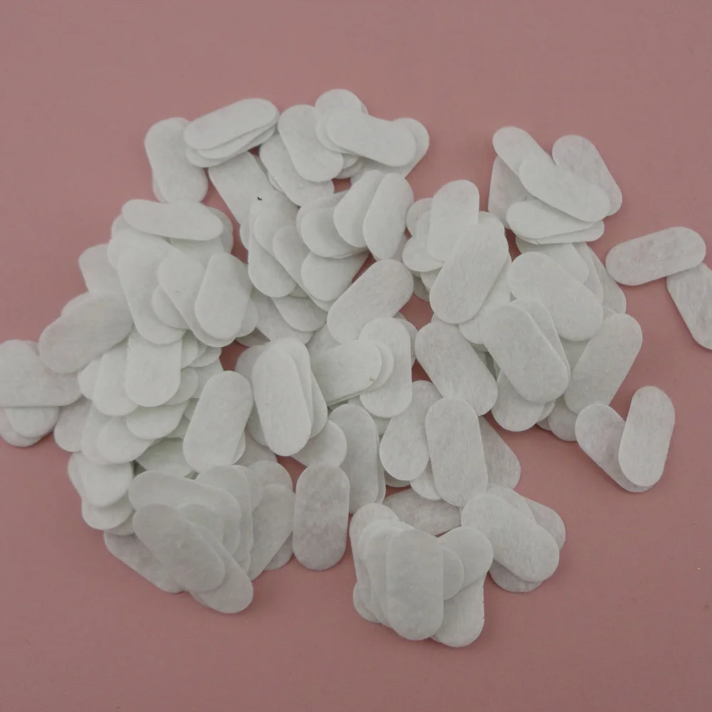 1000PCS 1.2cm* 2.4cm White Oval Felt Pads Patches for DIY hairpin Non-woven Applique for Handmade Jewelry Ornaments