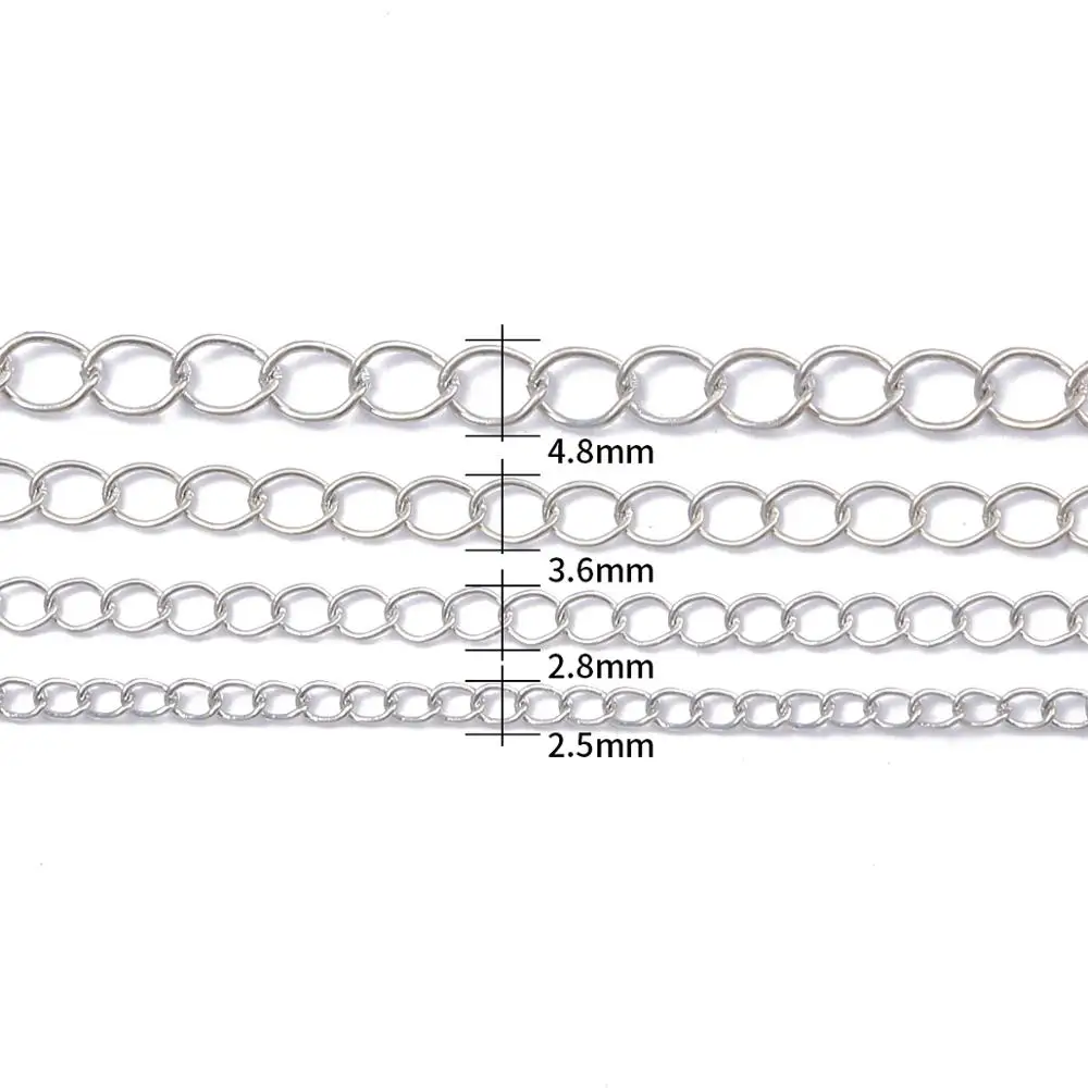 5m Iron Long Open Link Ring Extend Extension Necklace Bracelet Chains Tail Extender Chain For Jewelry Making Connectors Supplies