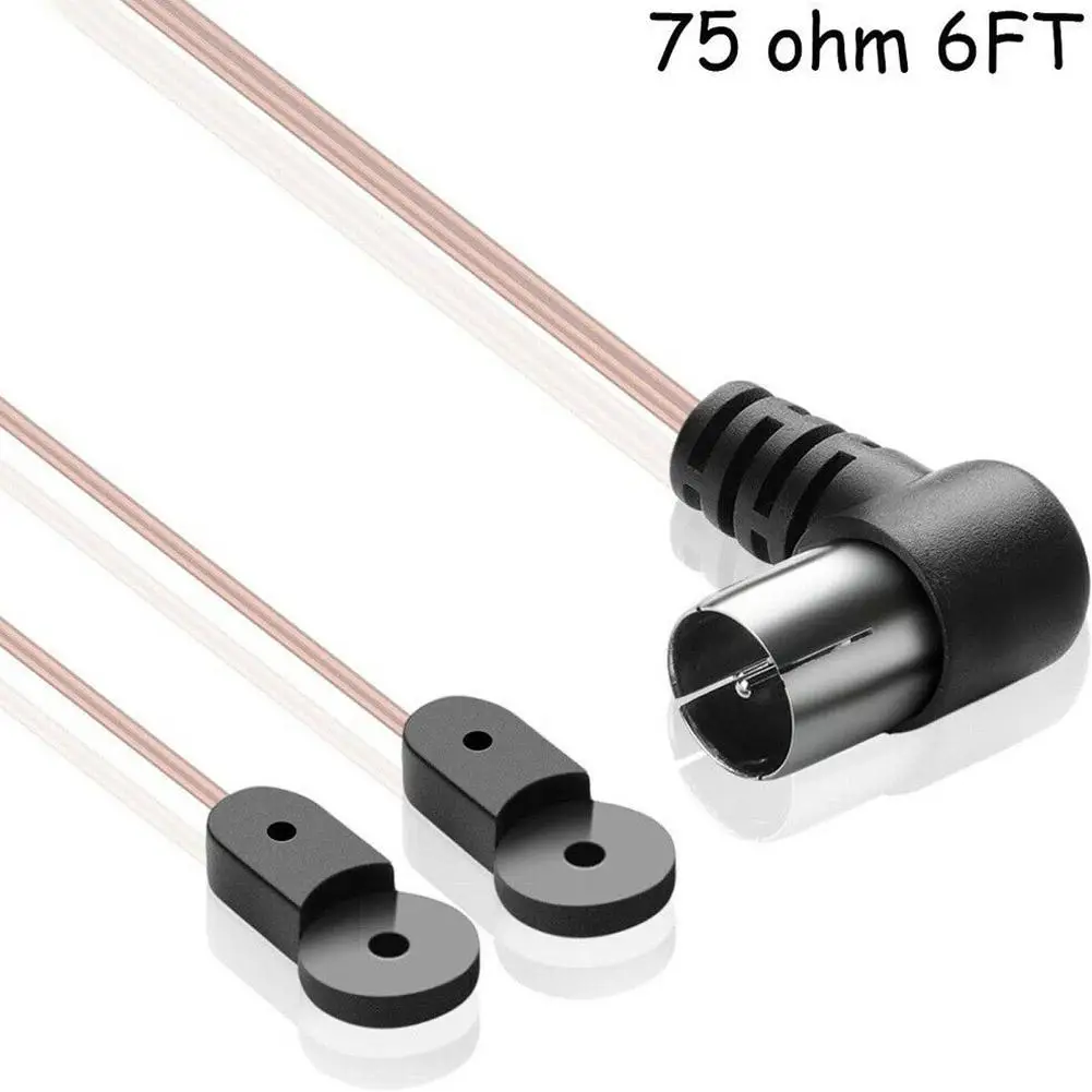 FM Radio Antenna 75 OFM Dipole Indoor T Antennas HD Aerial Receiver Male Type F Connector For FM Radio Stations Indoor