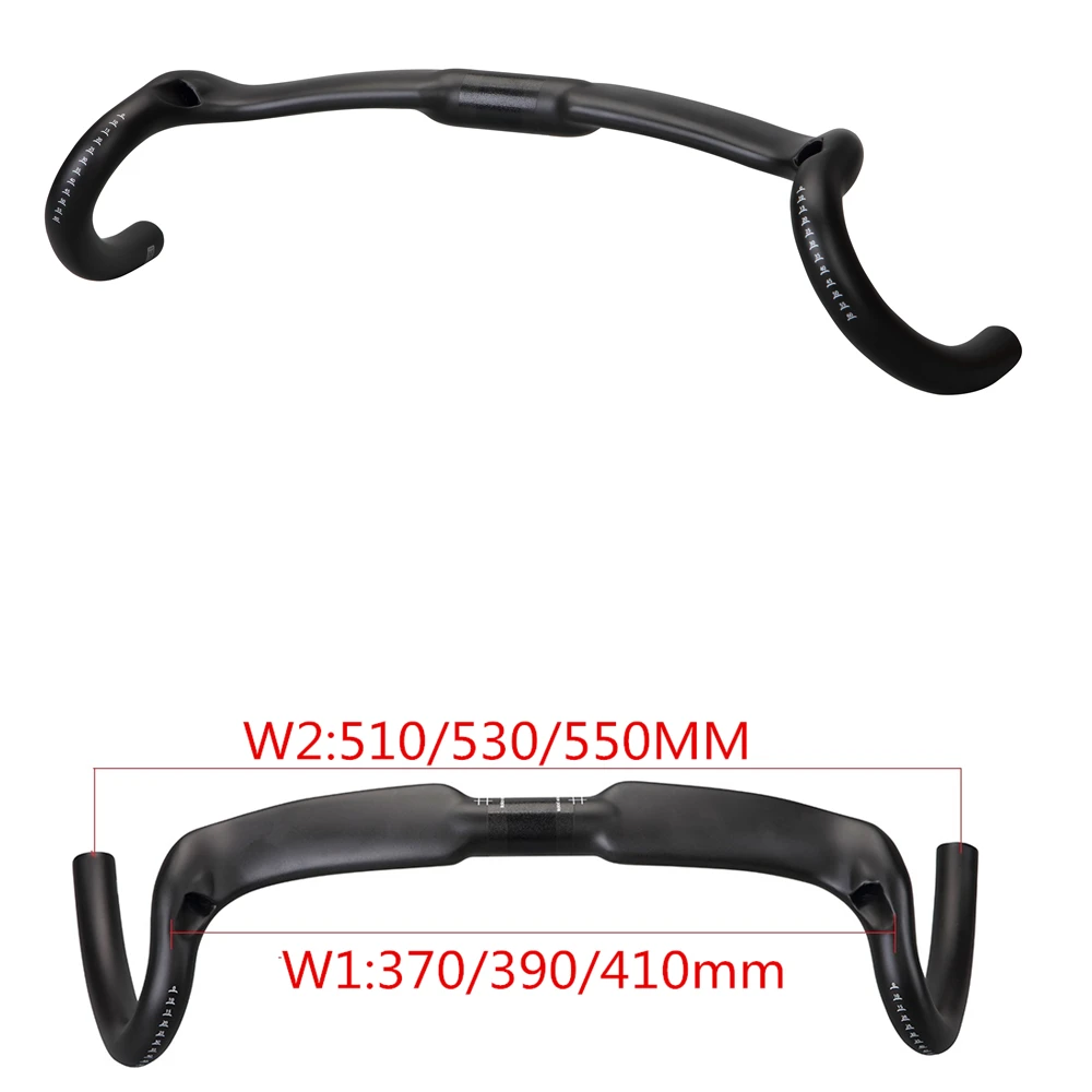 2021 new Carbon Gravel handlebar Big Flare Bar Cyclocross Road Bike handlebars 370/390/410mm carbon fiber bicycle handlebar