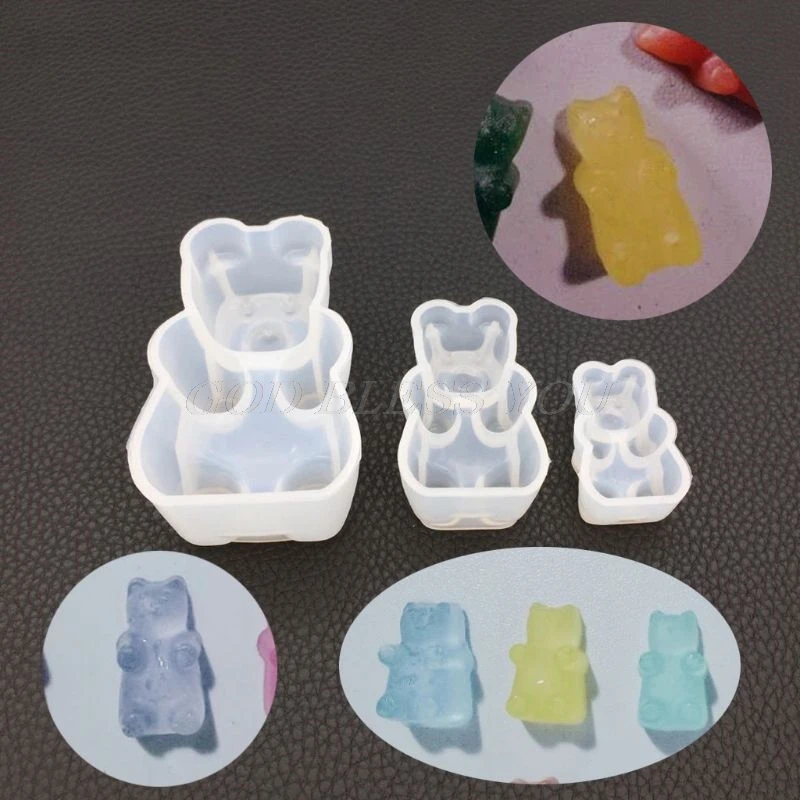 DIY Gummy Bear Candy Silicone Mold For Resin Cake Chocolate Fondant Epoxy Resin Molds Pendant Jewelry Tools Drop Shipping