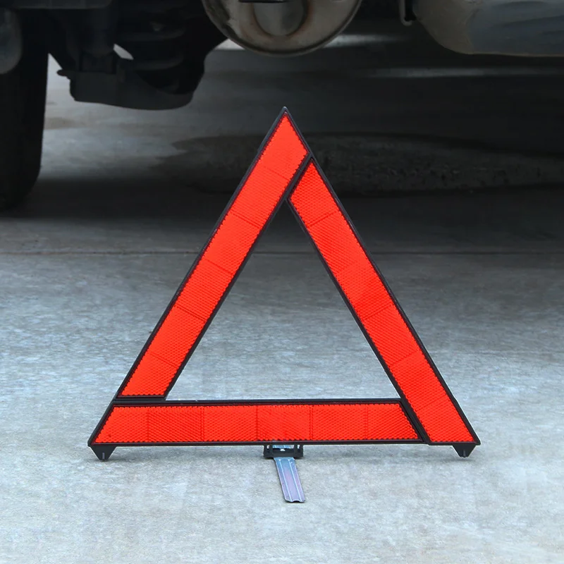 Car Emergency Breakdown Warning Triangle Red Reflective Safety Hazard Car Tripod Folded Stop Sign Reflector reflectante