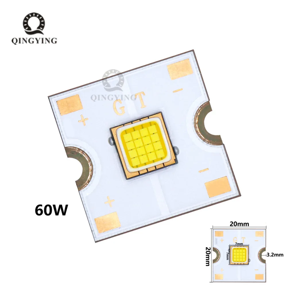 60W High Power LED Light Super bright 10000K 4.5A LED Beads PCB Tube Lamp substrate copper for Automotive headlights DIY