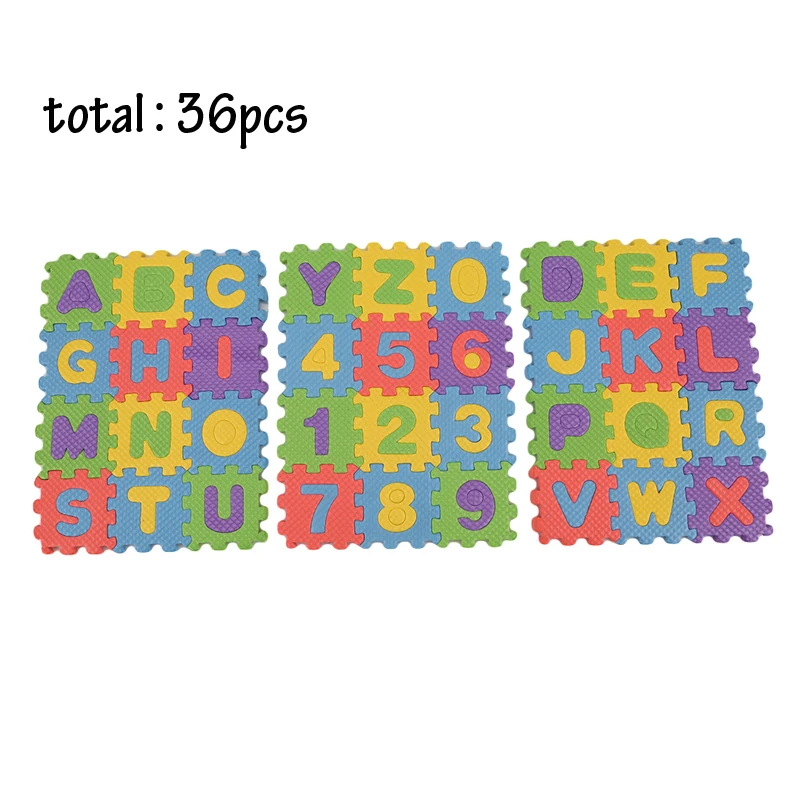 36 Pcs/Set 3D Puzzle Jigsaw Kids Children Mini EVA Foam Alphabet Letters Numbers Floor Soft Educational Toys Kids Play Mats