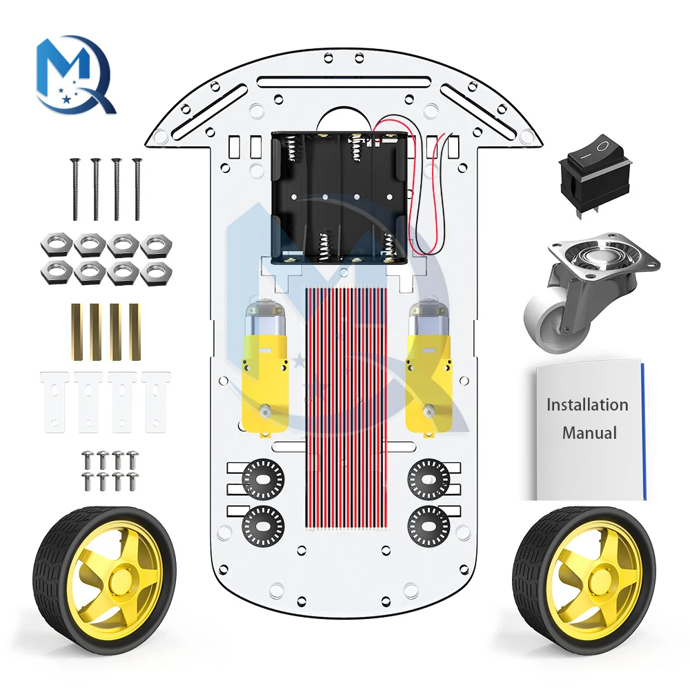 Smart Robot Car 2WD Motor Chassis /Tracing Remote Control Two-wheel Drive Three-wheel Universal Wheel Parts For Arduino Diy Kit