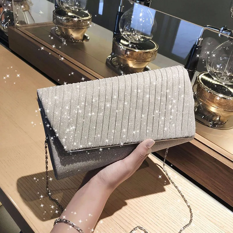 Women\'s Elegant Blue Evening Bags 2022 Fashion Wedding Clutches Party Purse Female Handbag Small Chain Shoulder bag FTB323