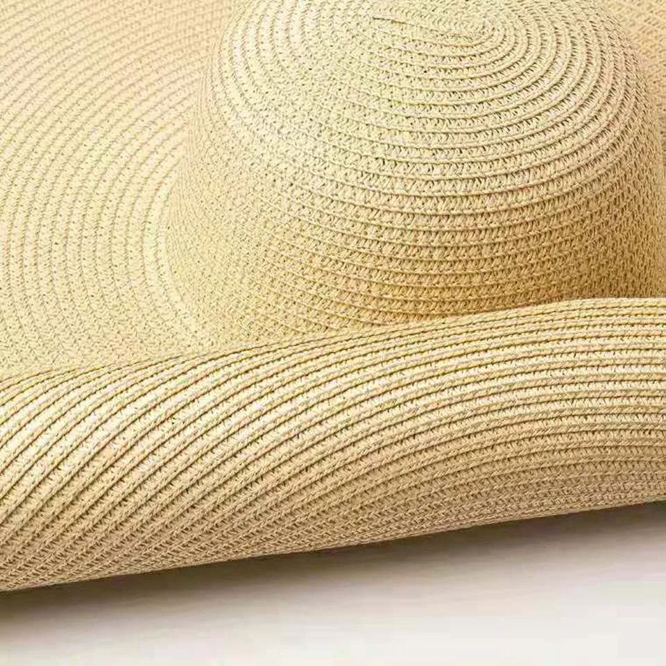 Fashion 30CM Wide Brim Oversized Beach Hats For Women 80CM Large Straw Hat UV Protection Summer Foldable Sun Shade Hat