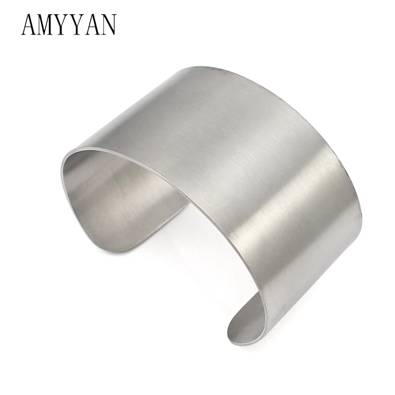 Fashion Stainless Steel Cuff Bracelets Bangles Brand 52-72mm Fine Jewelry Top Quality Wide Cuff Bangle Bracelet 2024