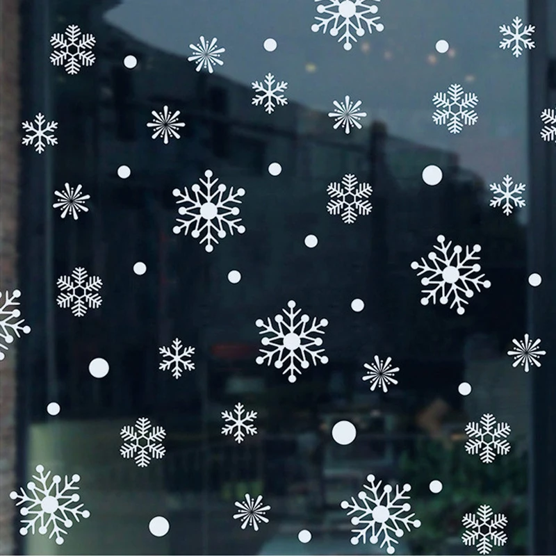 

38 pcs / lot electrostatic glass window snowflakes stickers, kids room winter decoration, christmas wall stickers, decal, wallpa