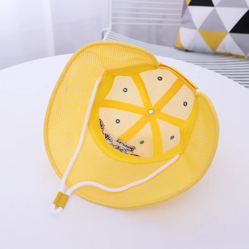 5 Colors Summer Fashion Outdoor Baby Boy Sun Hat Kids Beach Breathable Protection Cap Children Cartoon Mesh Hats for Girl 1-4Y