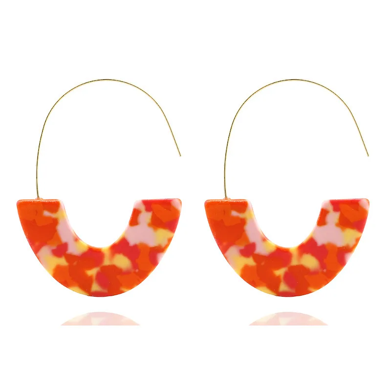 Women\'s Earrings Acrylic Boho 2020acetate Dangle Earrings Fashion Big Bohemia Accessories U-shaped Luxury Trendy Face
