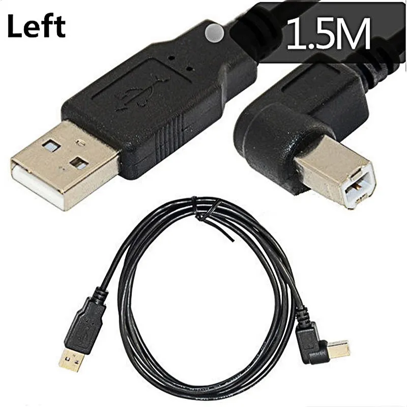 USB 2.0 A Male to USB B Male Type B BM Up&Down&Right & Left Angle Printer scanner 90 degree cable 30cm 1m 150cm BM Angled Cable