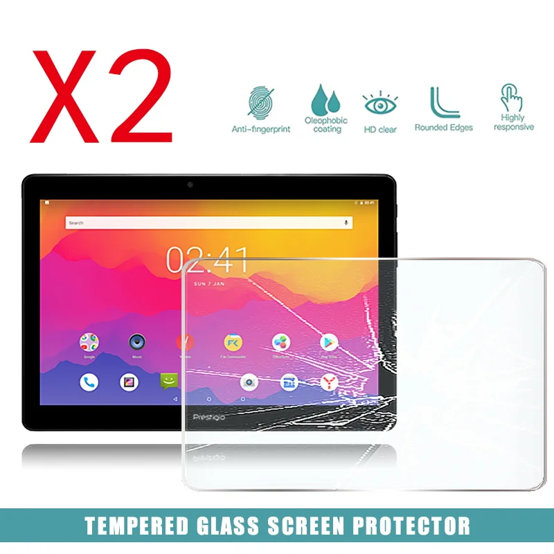 2Pcs Tablet Tempered Glass Screen Protector Cover for Prestigio Grace 7781 4G Tablet Computer Explosion-Proof Screen Film