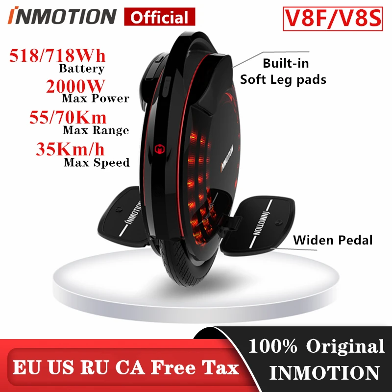 

Original INMOTION V8F Unicycle Electric Balance Scooter Widen Sandpaper pedal Single Wheel Somatosensory Vehicle