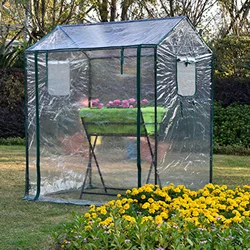 Invernadero de jardín de PVC con estantes, cobertizo de aislamiento de plantas para el hogar, tienda de campaña de invierno, cubierta cálida (incluye soporte de hierro), 86x126x150cm