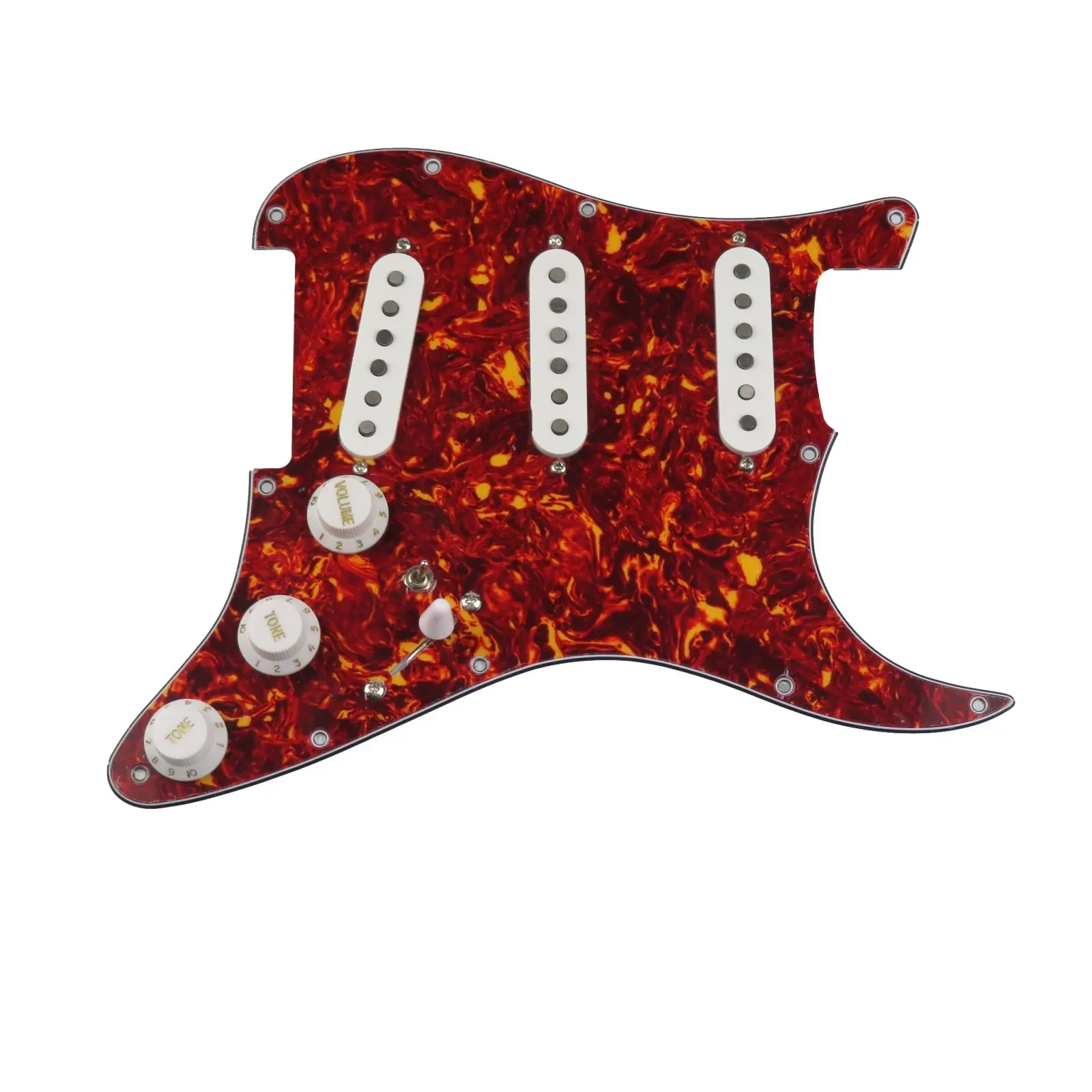 

Loaded Prewired Guitar SSS 60s Style single coils Alnico 5 Pickups 7-Way wiring pickguard