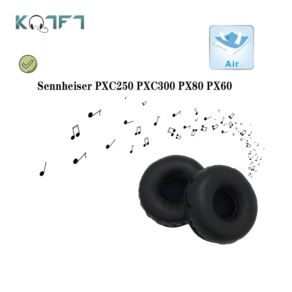 

KQTFT leather 1 Set of Replacement for Sennheiser PXC250 PXC300 PX80 PX60 Headset Earmuff Cover Cushion Cups