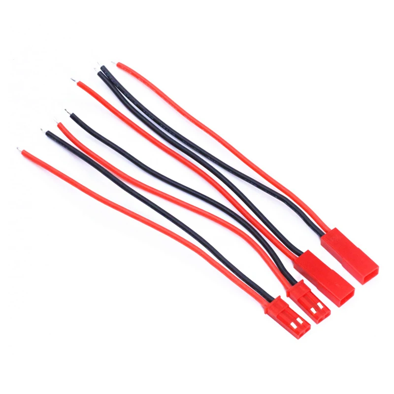 

2pairs/lot 2PIN JST Connector Plug Cable with 22 20AWG silicone wire Male+Female for RC LIPO Battery Connector Terminals