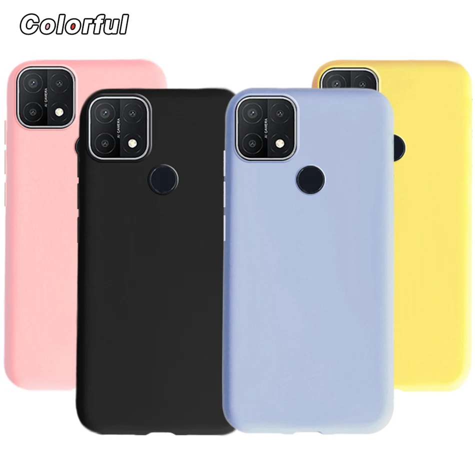 Lxuury Colored Cover For OPPO A15 Phone Case OPPO A15 2020 Candy Silicone Soft Back Cover For OPPO A15s A15 S A 15 15S Funda