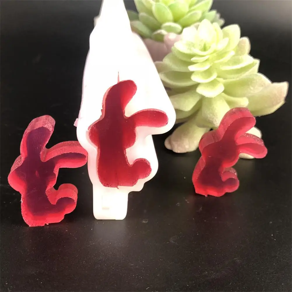 Silicone Soap Mold Rabbit Shape Tube Column Mold Embed Soap Mould For Make Cakes Soaps Puddings Chocolates Candles