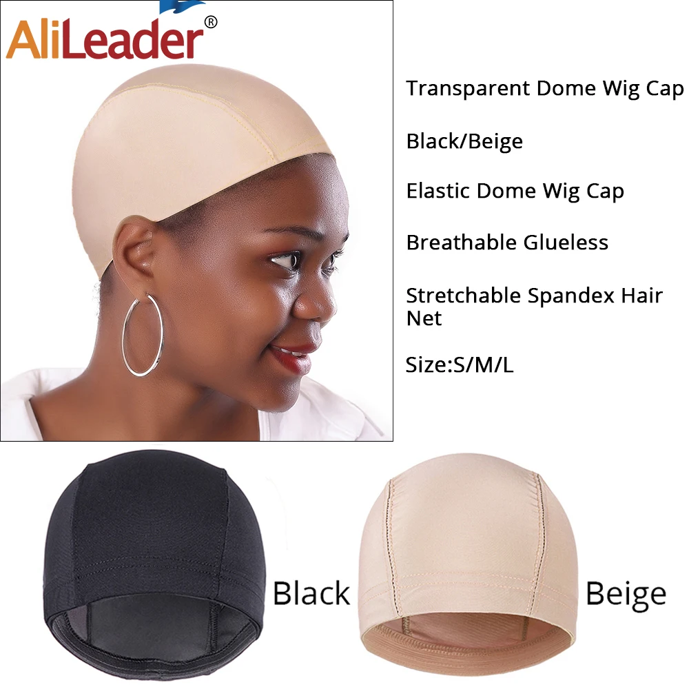 Mesh Dome Caps For Wigs Making Weaving Cap Black Beige L/M/S Glueless Spandex Wig Cap HairNet With Elastic Wig liner