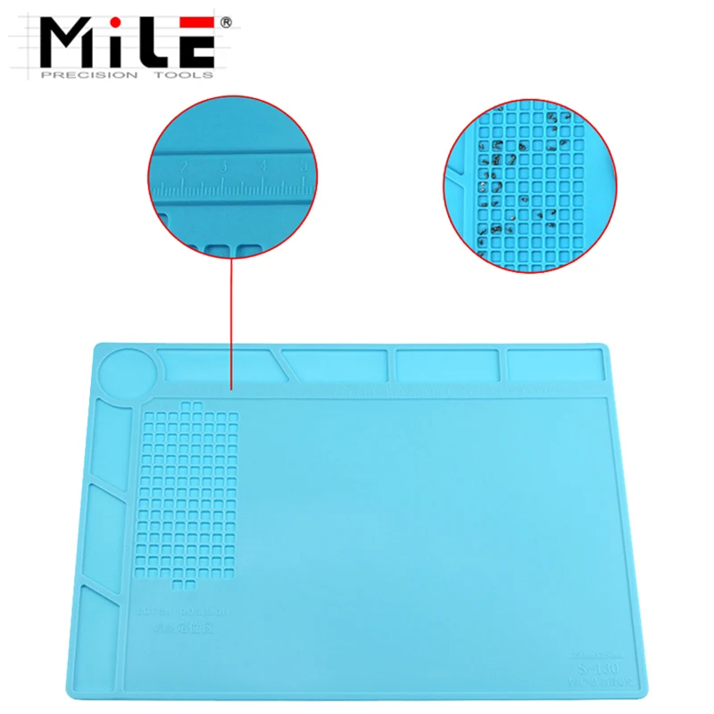 Miglio 35x25cm cuscinetto in Silicone per isolamento termico BGA elettrico stazione di riparazione per saldatura piattaforma di manutenzione con tappetino per vite