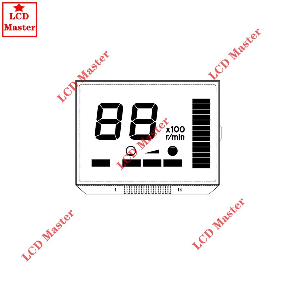 1pcs LCD Display for Yamaha Digital Multifunction TACH Meter Tachometer Gauge Unit 6Y5 with No Buttons